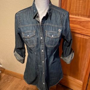 HD long sleeve jean top-med